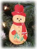 Painted Wooden Snowman